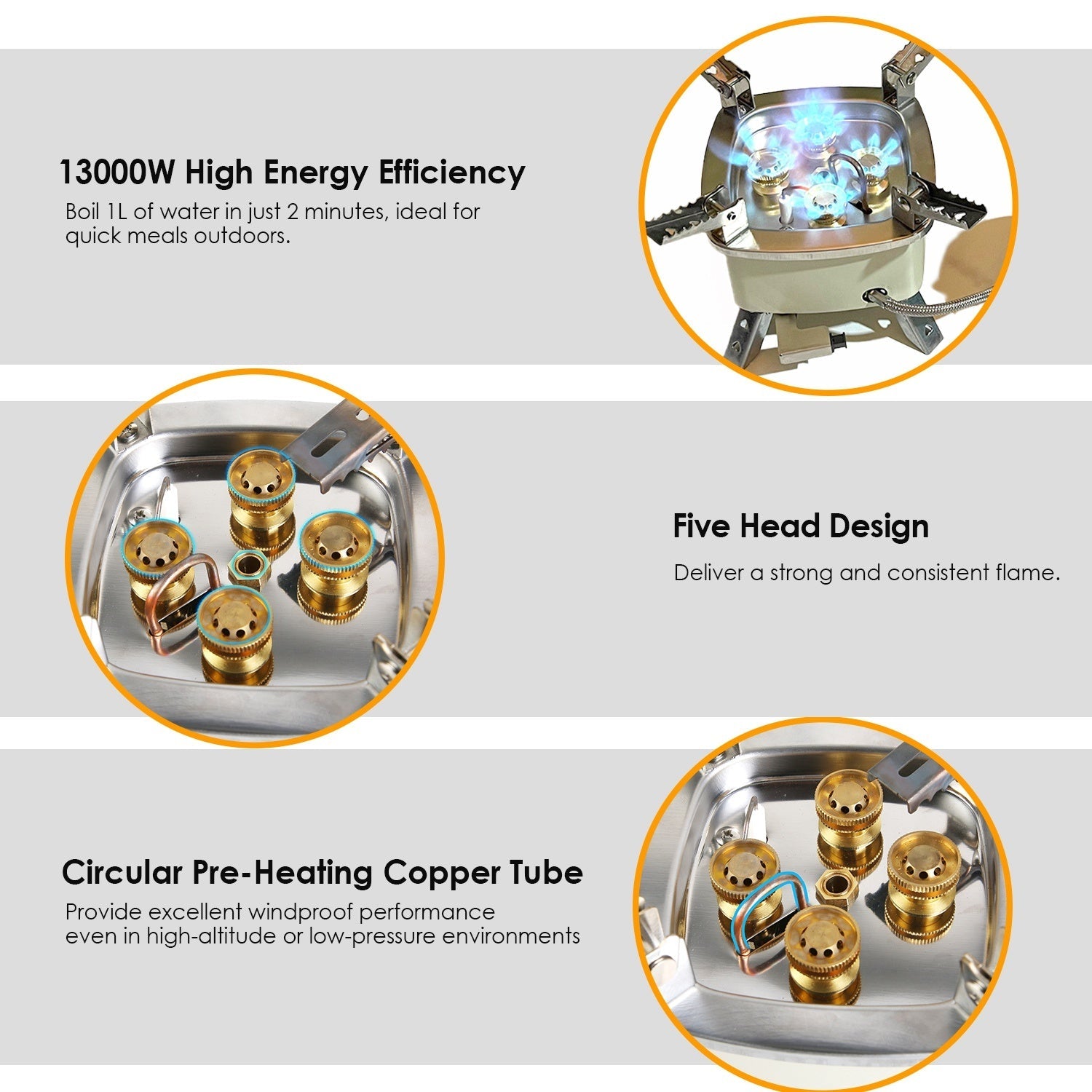 Unleash Your Outdoor Cooking Adventures with the 13000W Portable Windproof Camping Stove!